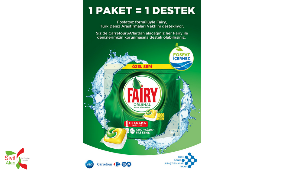 Fosfatsız Fairy’den TÜDAV’a “1 Paket 1 Destek”