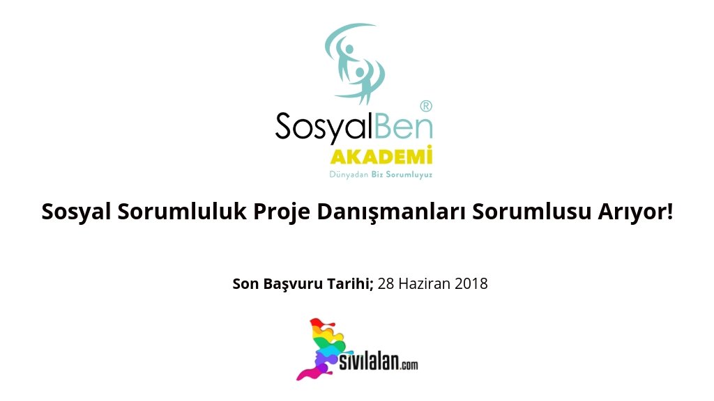 SosyalBen Akademi Sosyal Sorumluluk Proje Danışmanları Sorumlusu Arıyor!