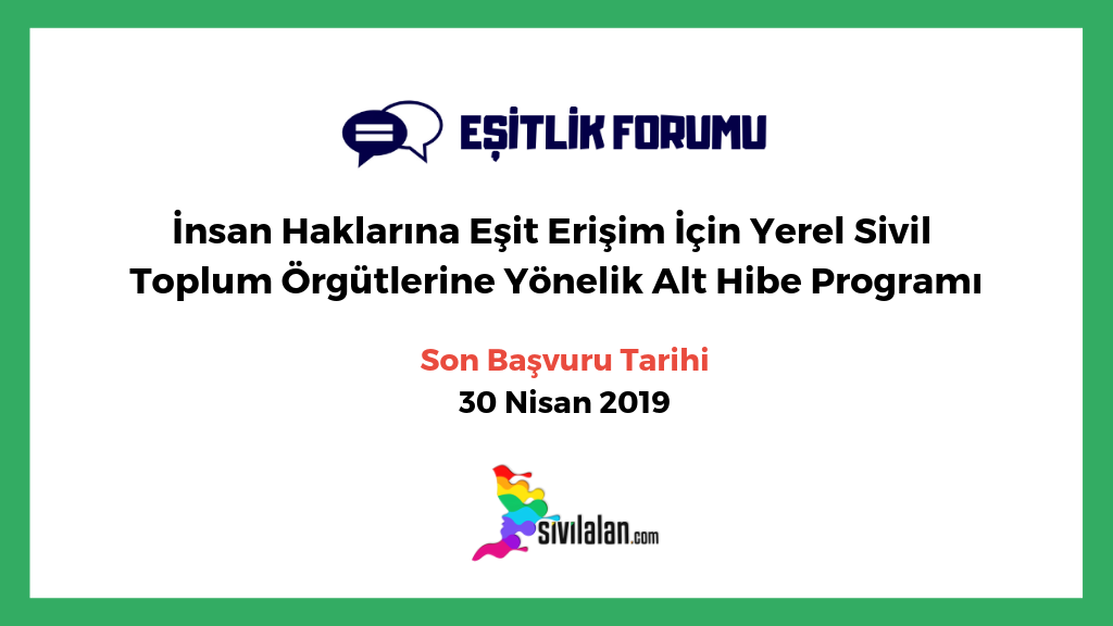 İnsan Haklarına Eşit Erişim İçin Yerel Sivil Toplum Örgütlerine Yönelik Alt Hibe Programı