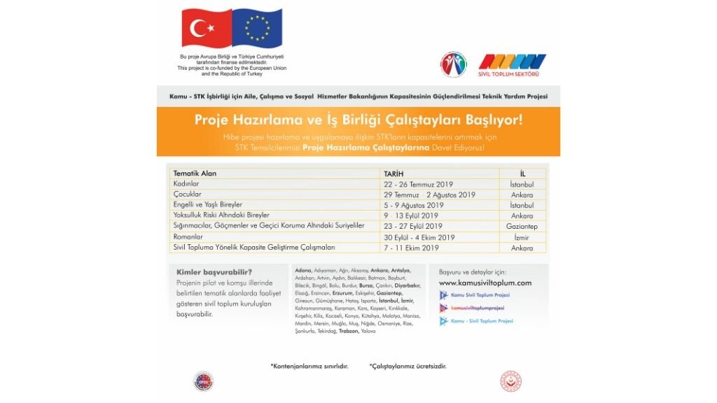 Proje Hazırlama ve İş Birliği Çalıştayları Başlıyor!
