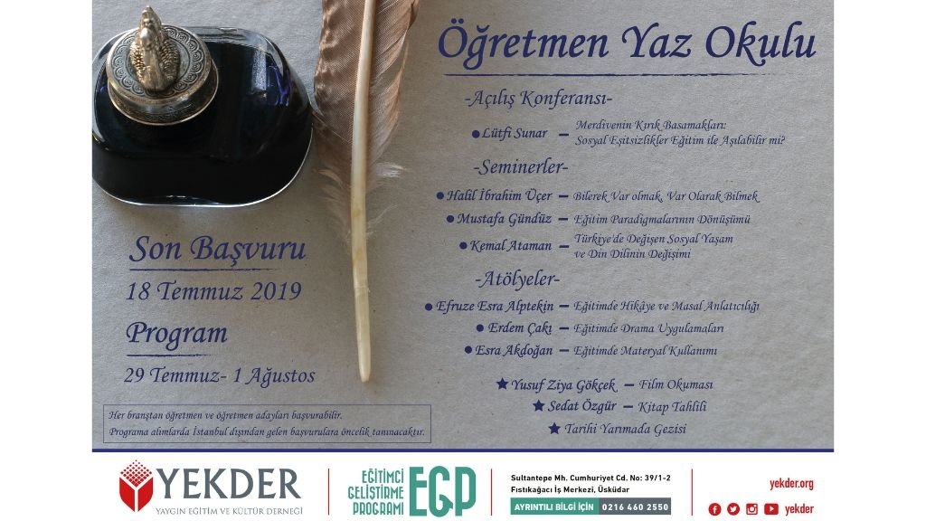 Yaygın Eğitim ve Kültür Derneği (YEKDER) Öğretmen Yaz Okulu