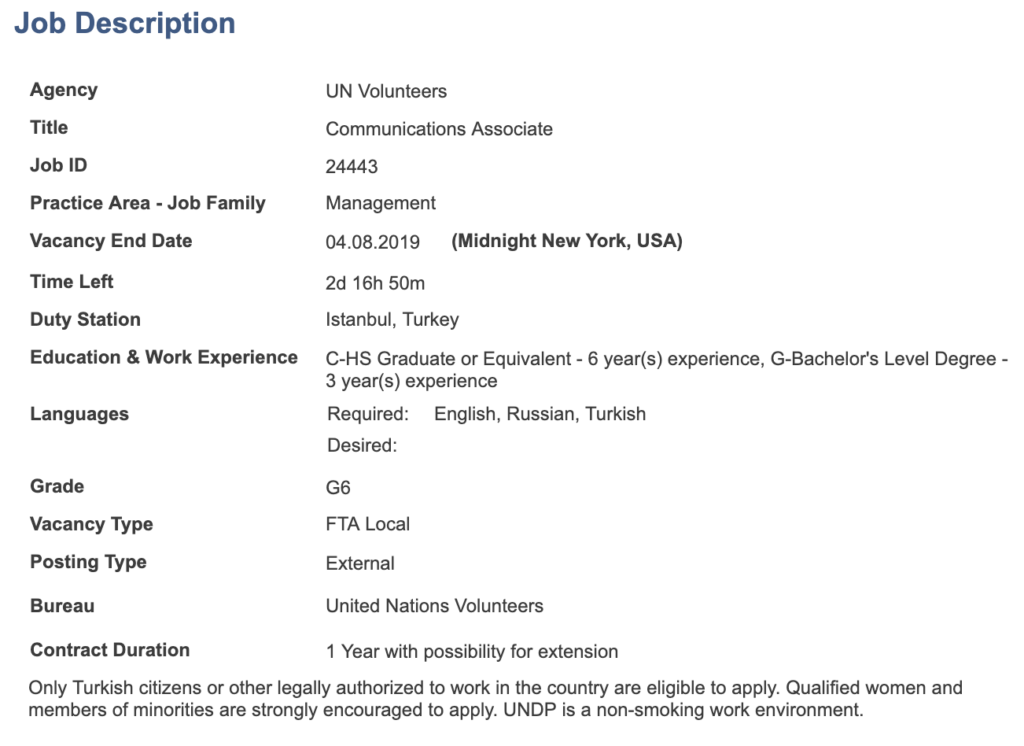 UN Volunteers New opportunity - Communications Associate