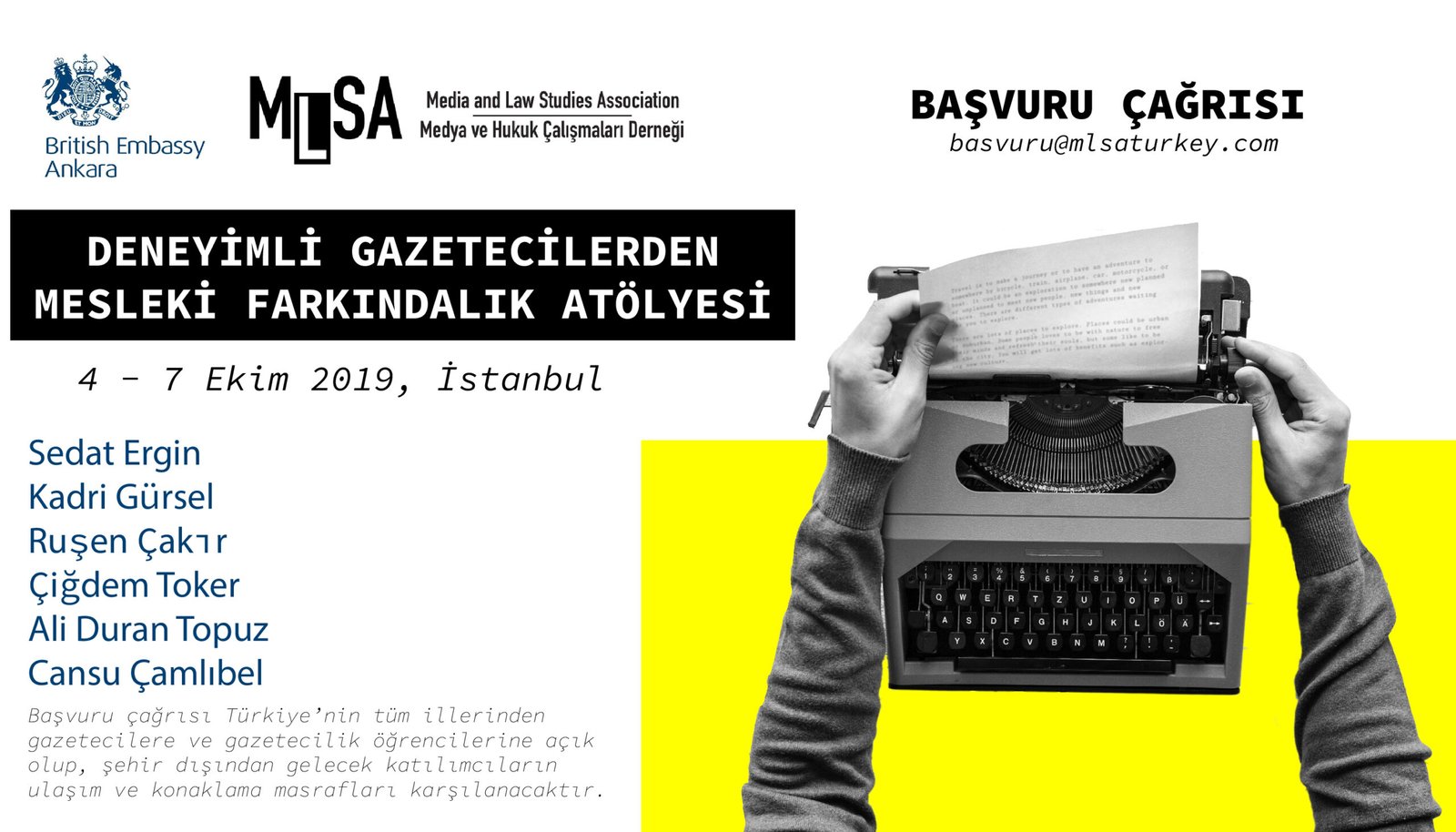 Başvuru Çağrısı: Deneyimli Gazetecilerden Mesleki Farkındalık Atölyesi - 4 - 7 Ekim 2019, İstanbul