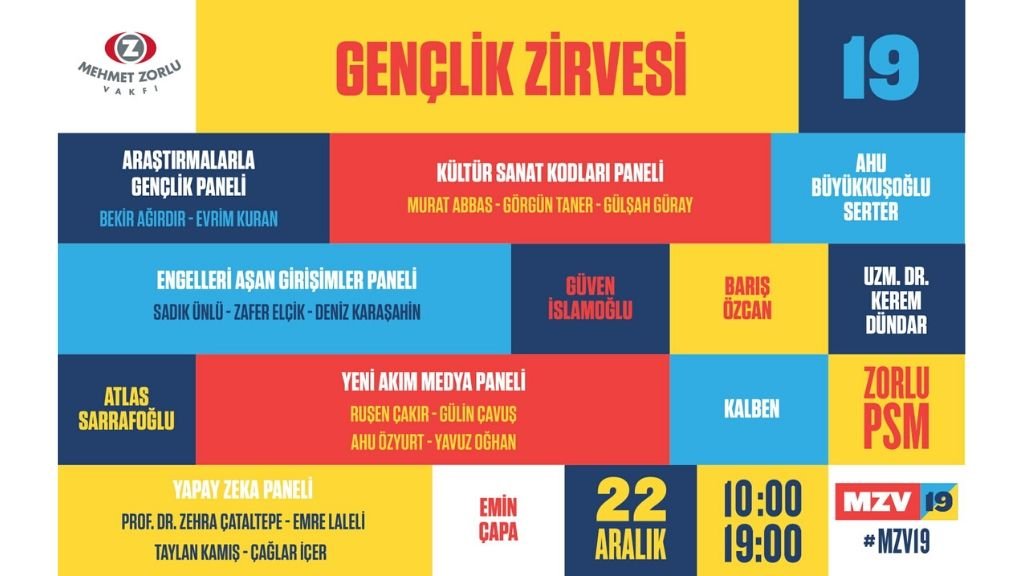 4. MZV Gençlik Zirvesi 22 Aralık’ta, Zorlu PSM’de!