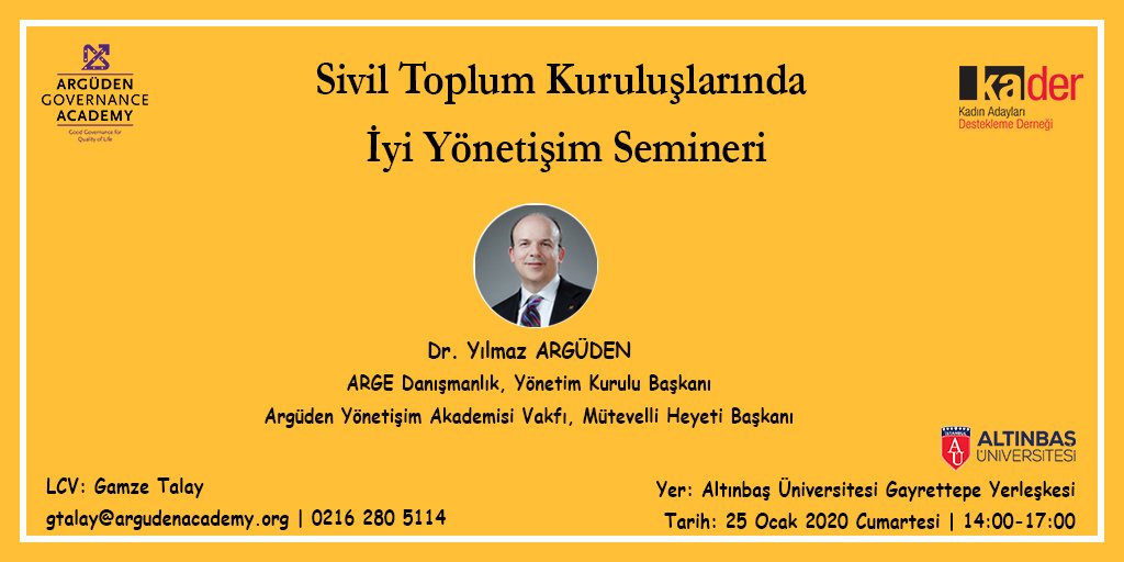 Sivil Toplum Kuruluşları için İyi Yönetişim Pratikleri Semineri
