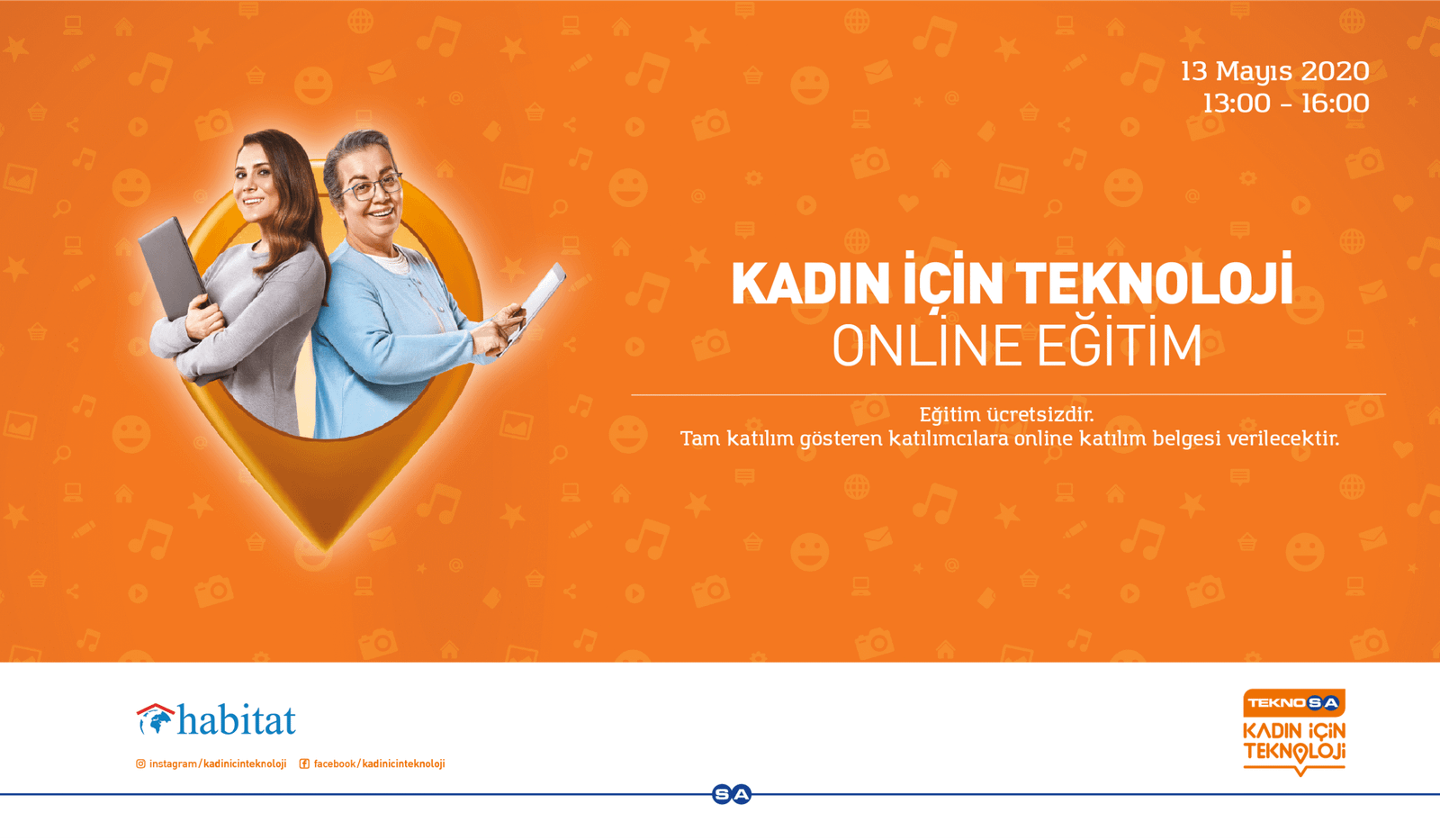 Kadın için Teknoloji Projesi Online Eğitim Duyurusu