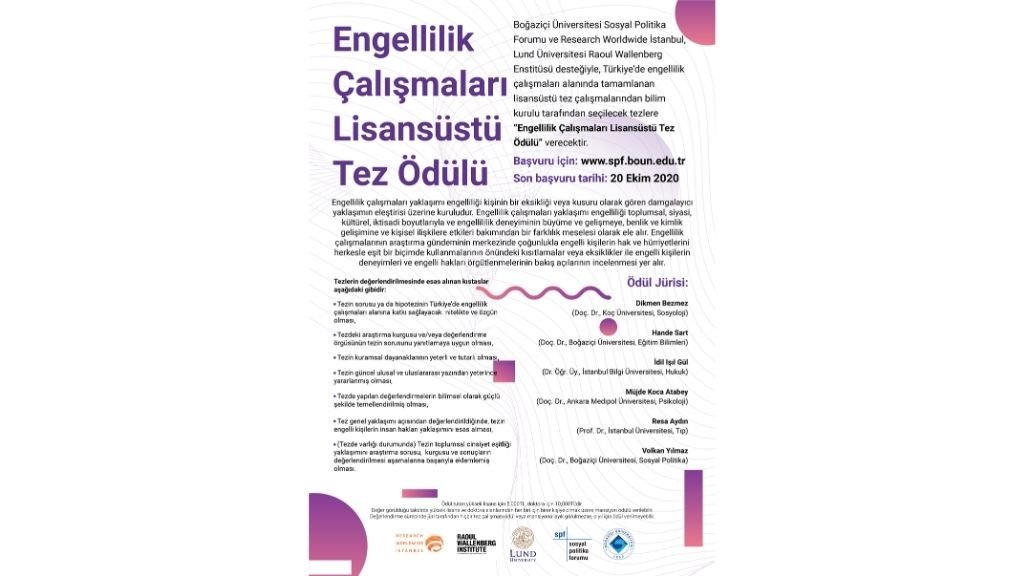 Engellilik Çalışmaları Lisansüstü Tez Ödülü