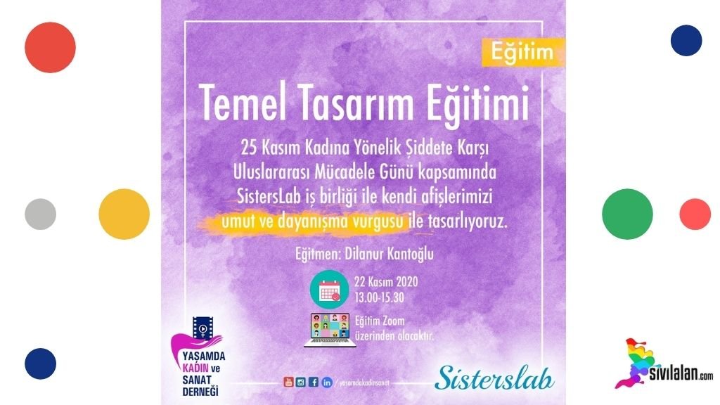 Yaşamda Kadın ve Sanat Derneği ve SistersLAb iş birliği ile Temel Tasarım Eğitimine davetlisin!