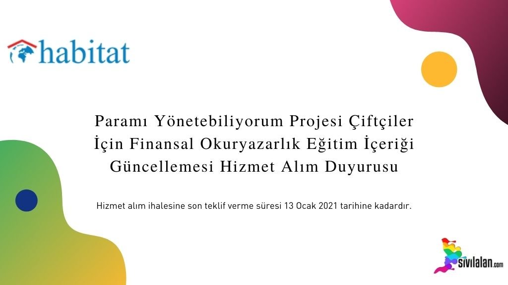 Paramı Yönetebiliyorum Projesi Çiftçiler İçin Finansal Okuryazarlık Eğitim İçeriği Güncellemesi Hizmet Alım Duyurusu