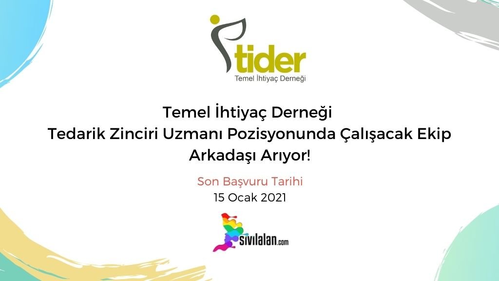 Temel İhtiyaç Derneği Tedarik Zinciri Uzmanı Pozisyonunda Çalışacak Ekip Arkadaşı Arıyor!