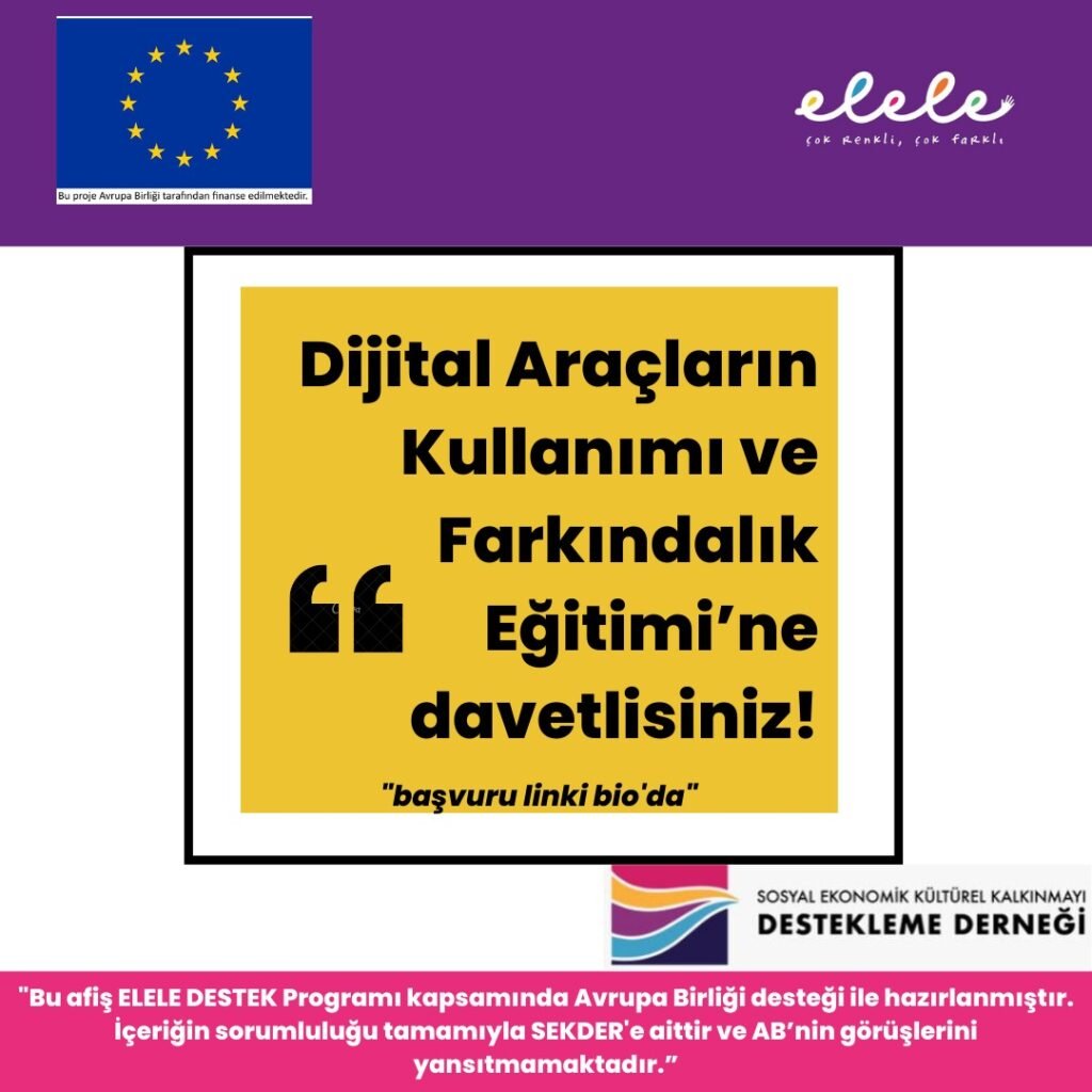 SEKDER'den Dijital Dönüşüm Daveti: Güçlü Kapasite Güçlü Diyalog Programı ile Online Dijital Araçlar ve Farkındalık Eğitimi!