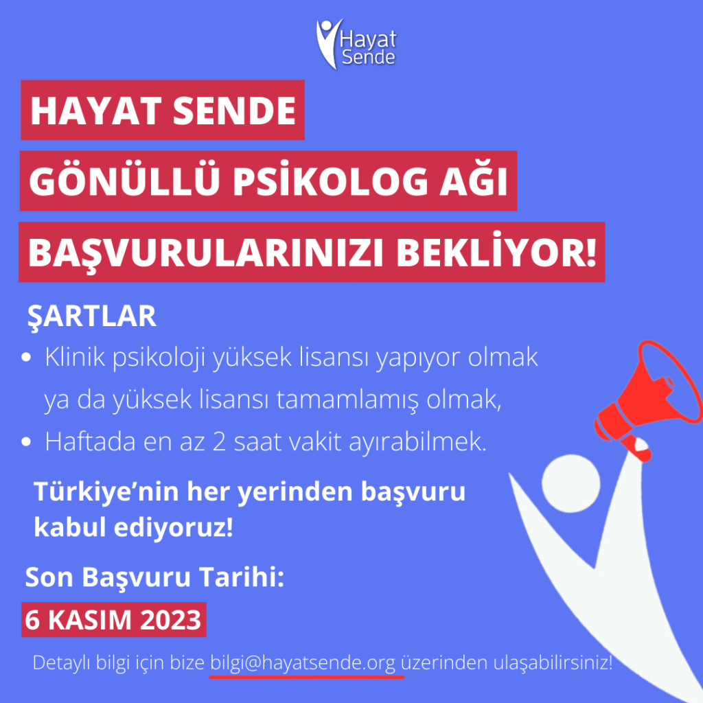 Hayat Sende Derneği 2023-2024 Psikolog Ağı Başvuruları Başladı!