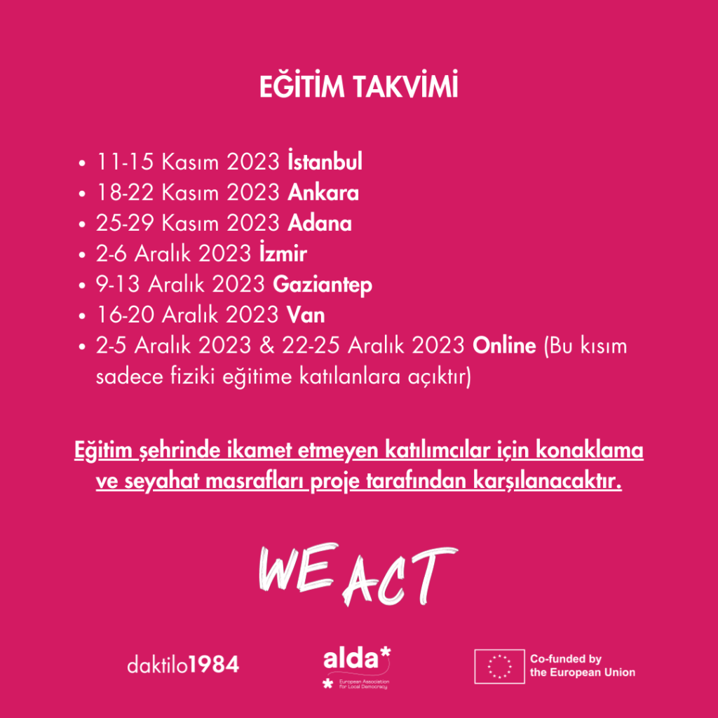 WE ACT - Kadın Politikacılar için Siyaset ve Medya Eğitimi Programına Davetlisiniz!