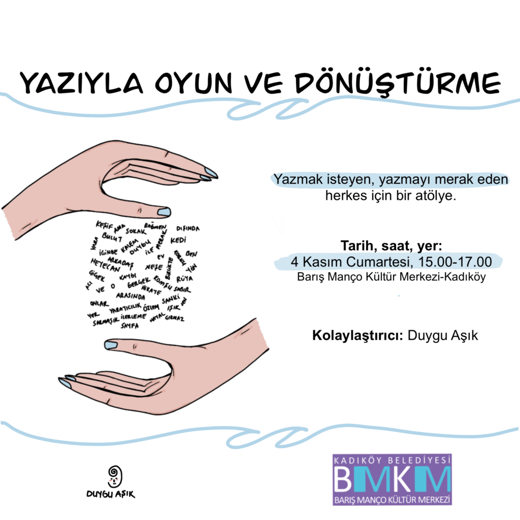 Yazıyla Oyun ve Dönüştürme Atölyesi 4 Kasım'da Gerçekleşecek!