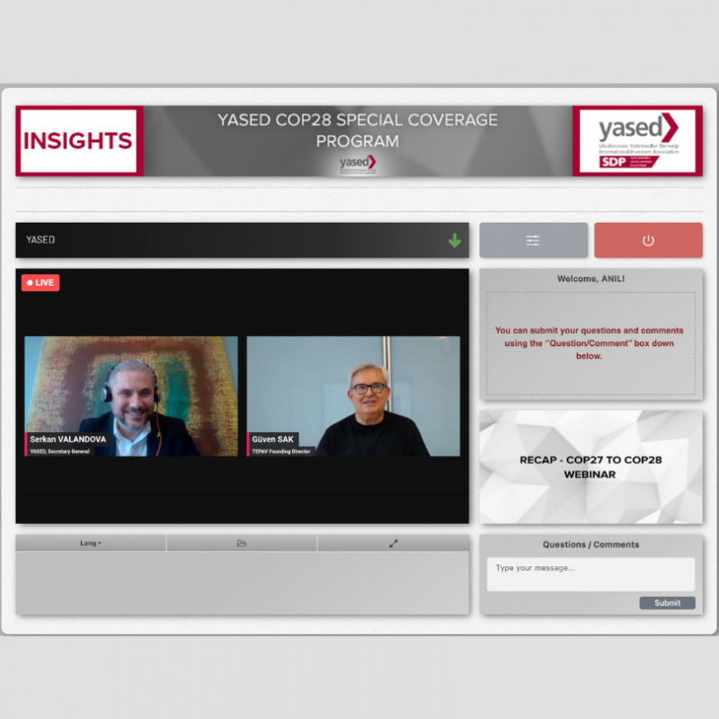YASED, "ÖZET- COP27’den COP28’e Webinarı" ile COP28 Özel Yayın Programı’nı Başlattı