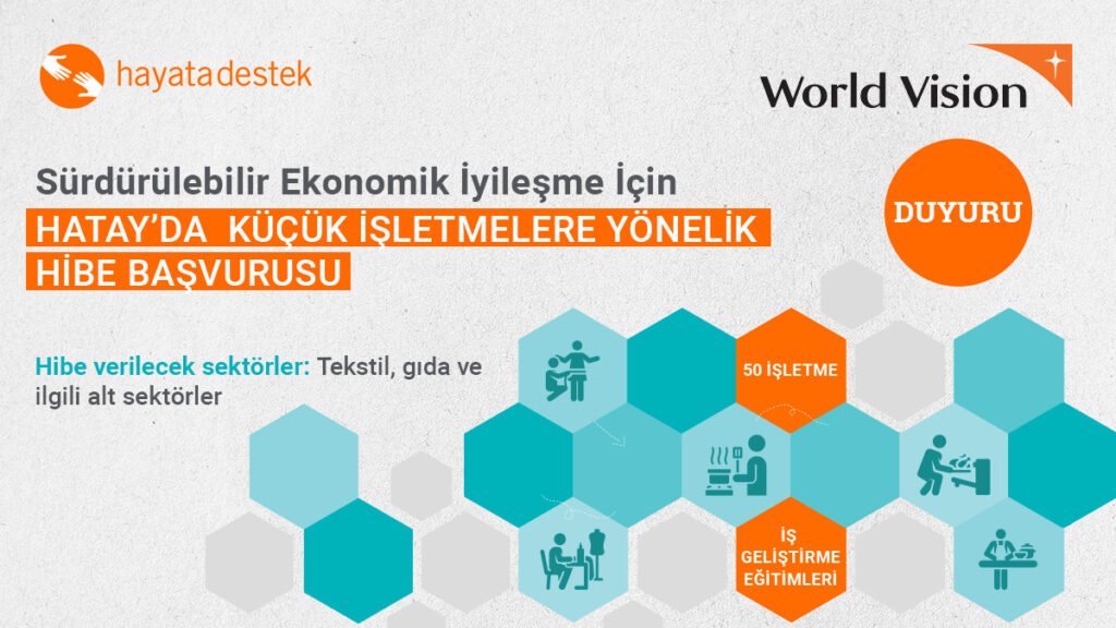 Hayata Destek Derneği'nden Hatay'daki Küçük İşletmelere Hibe Fırsatı – Başvurular İçin Son Tarih 10 Eylül!
