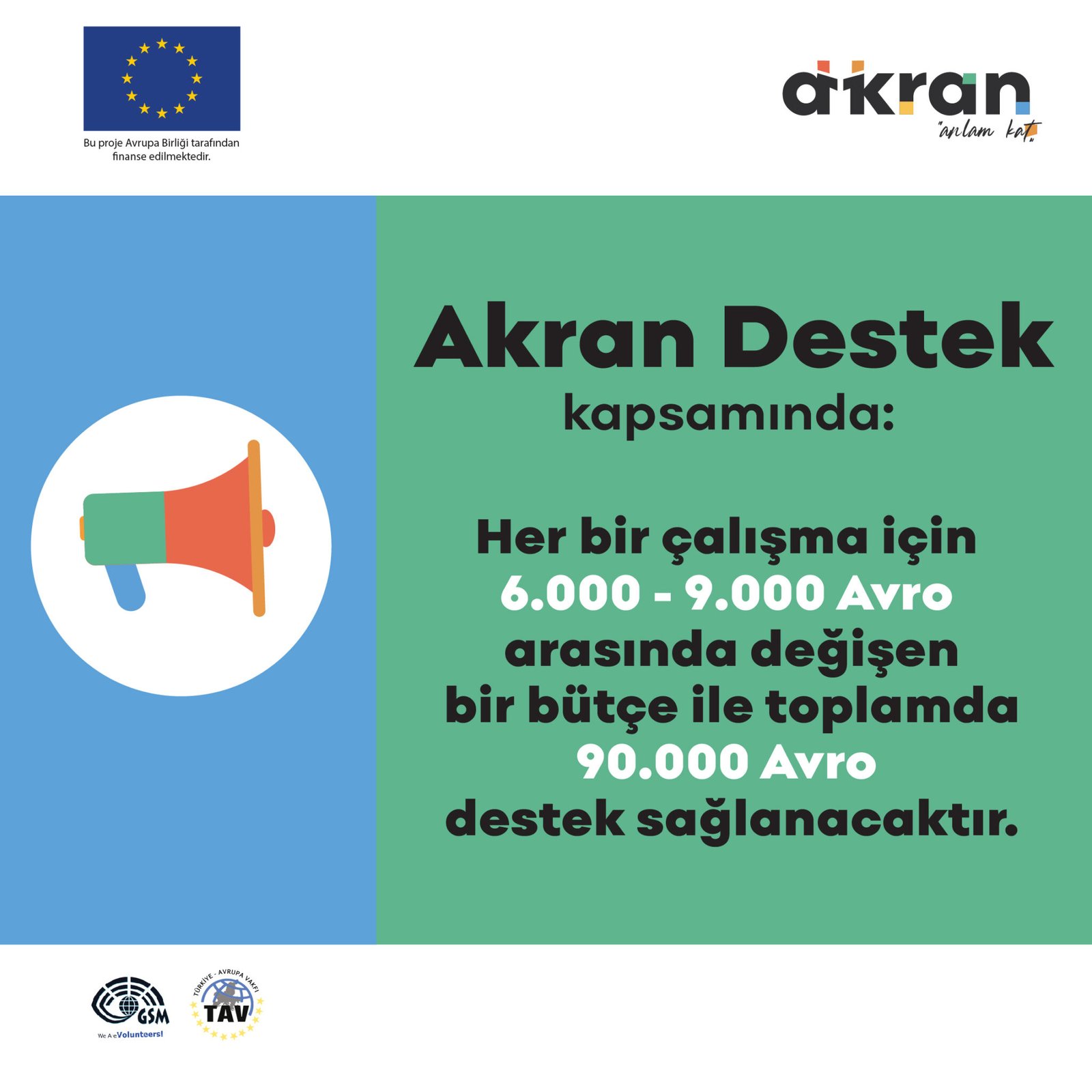 Akran Destek Ayni Destek Programı kapsamında 9.000 Euro hibe desteği ...