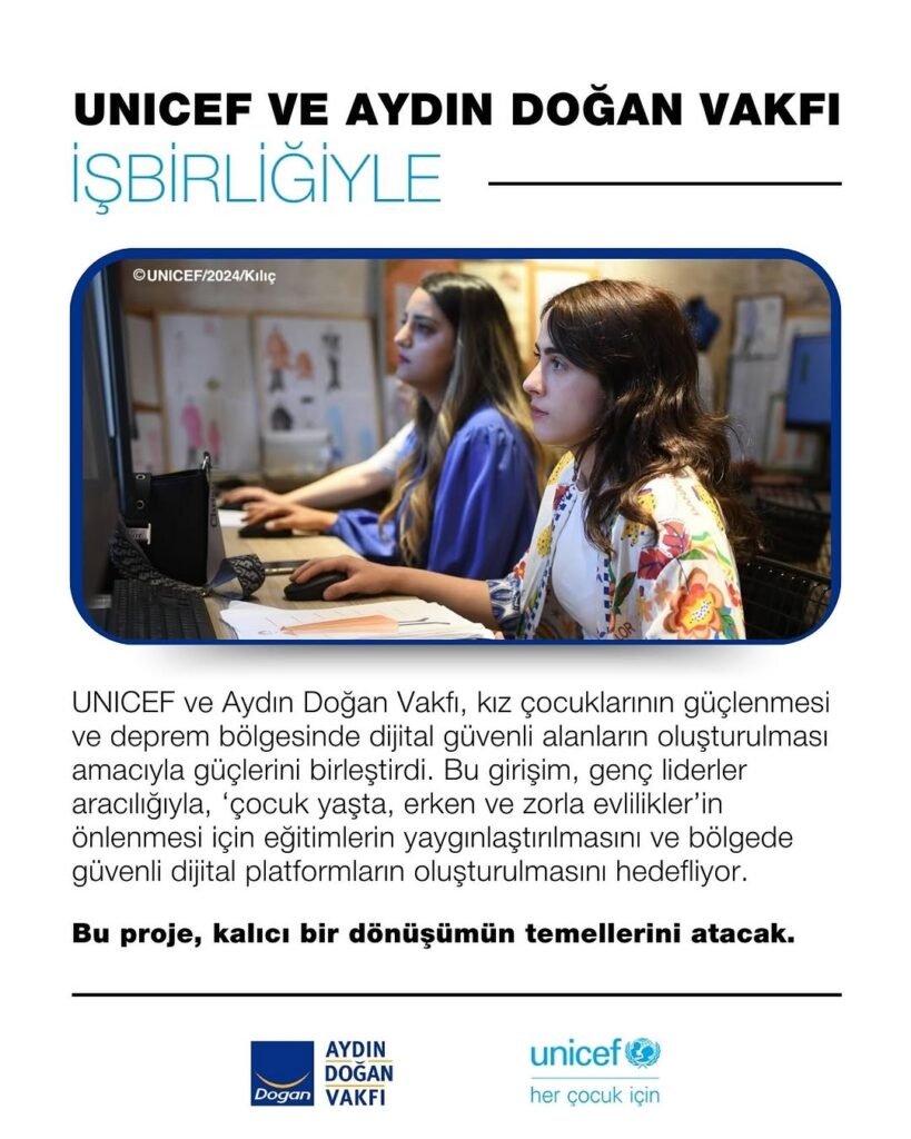 Aydın Doğan Vakfı ve UNICEF Kız Çocuklarının Güçlenmesi ve Güvenli Alanların Oluşturulması İçin Yeni Bir Protokol İmzaladılar