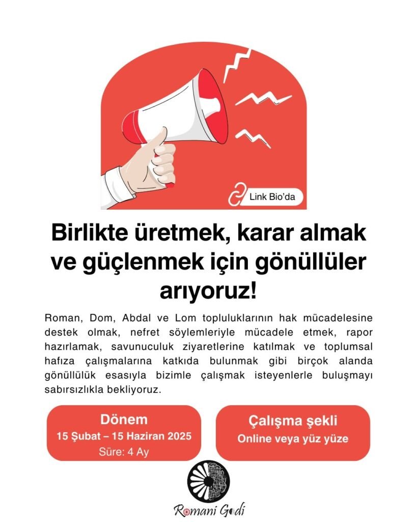 Romani Godi Birlikte Üretmek, Karar Almak Ve Güçlenmek İçin Gönüllüler Arıyor