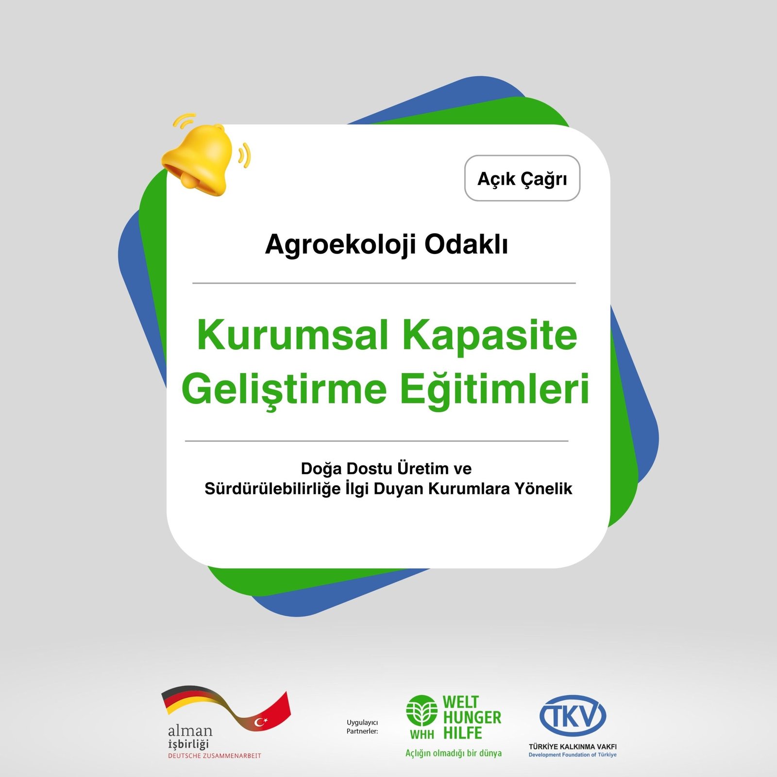 Agroekoloji Odaklı Kurumsal Kapasite Geliştirme Eğitimleri Çağrısı