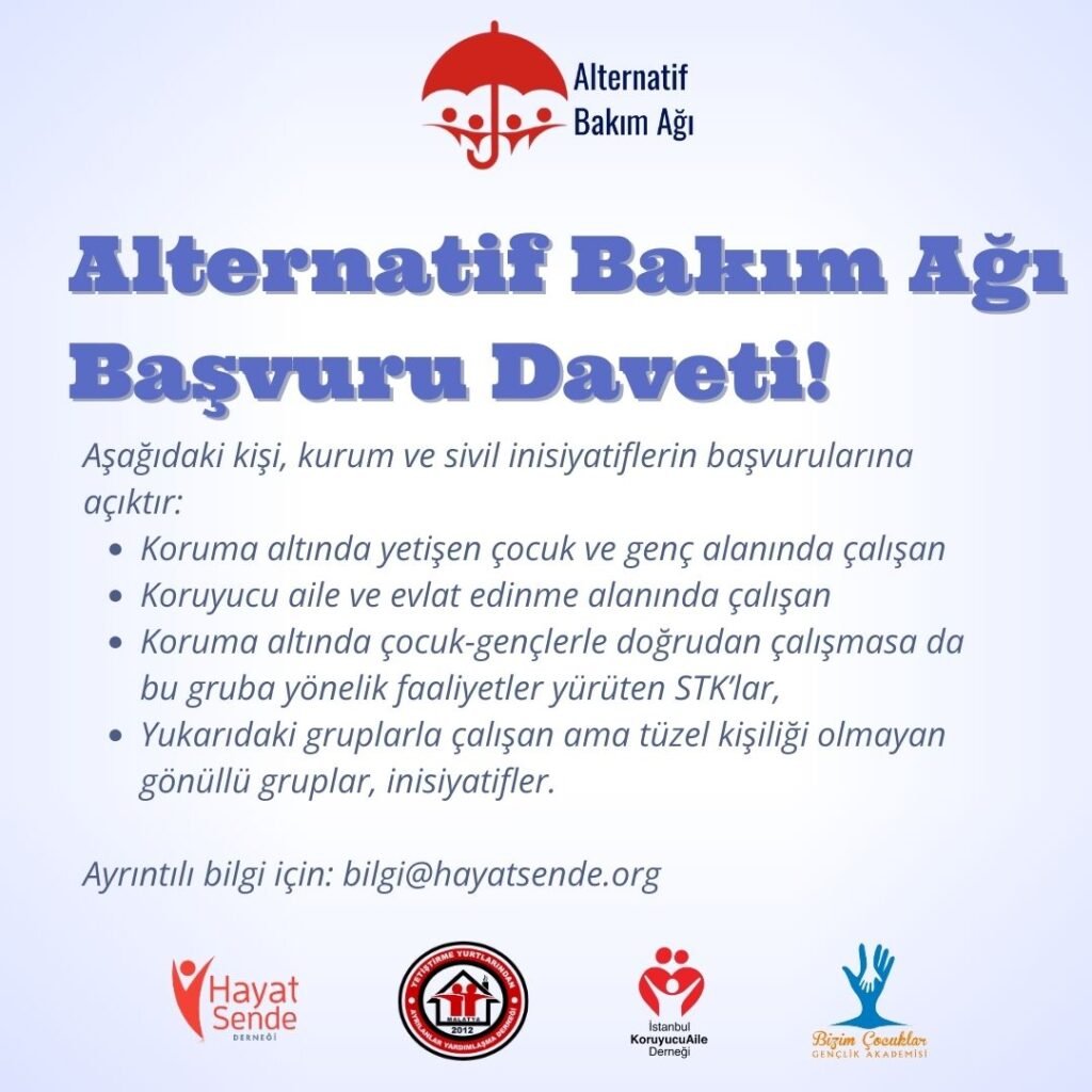 Alternatif Bakım Alanında Çalışanlar Ağı’na Başvuru Daveti