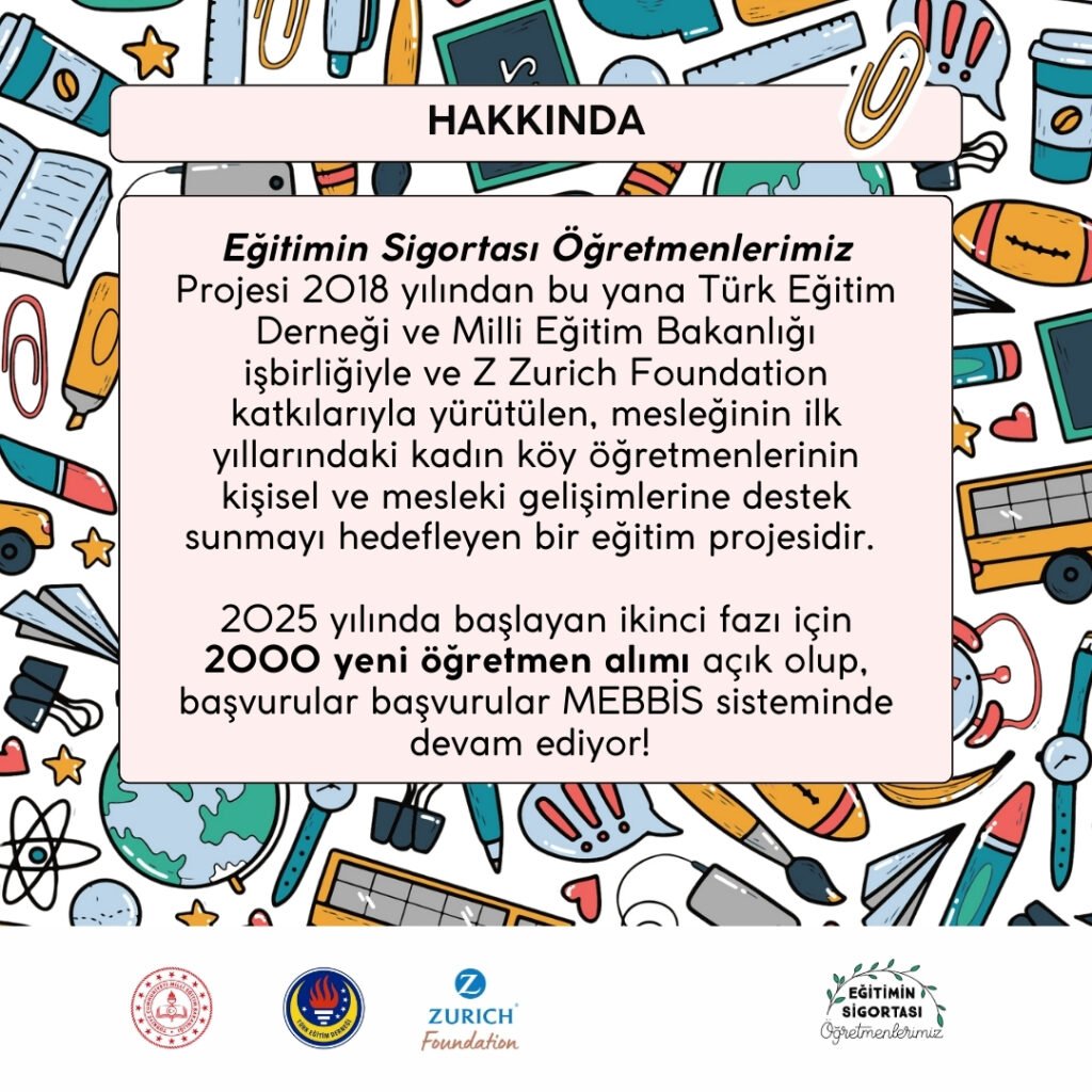 Eğitimin Sigortası Öğretmenlerimiz Projesi 2000 Yeni Öğretmen İçin Başvuruları Açtı