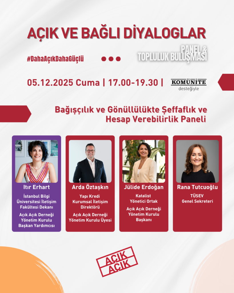 "Açık ve Bağlı Diyaloglar" Topluluk Buluşması: Bağışçılık ve Gönüllülükte Şeffaflık ve Hesap Verebilirlik